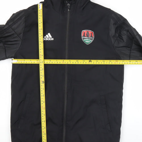 Adidas Boys Black 9-10Y Hooded Puffer Jacket Cork City FC Zip Coat