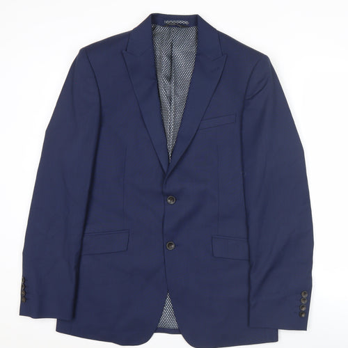 Marks and Spencer Men's Blue 38 Chest Regular Fit Suit Jacket