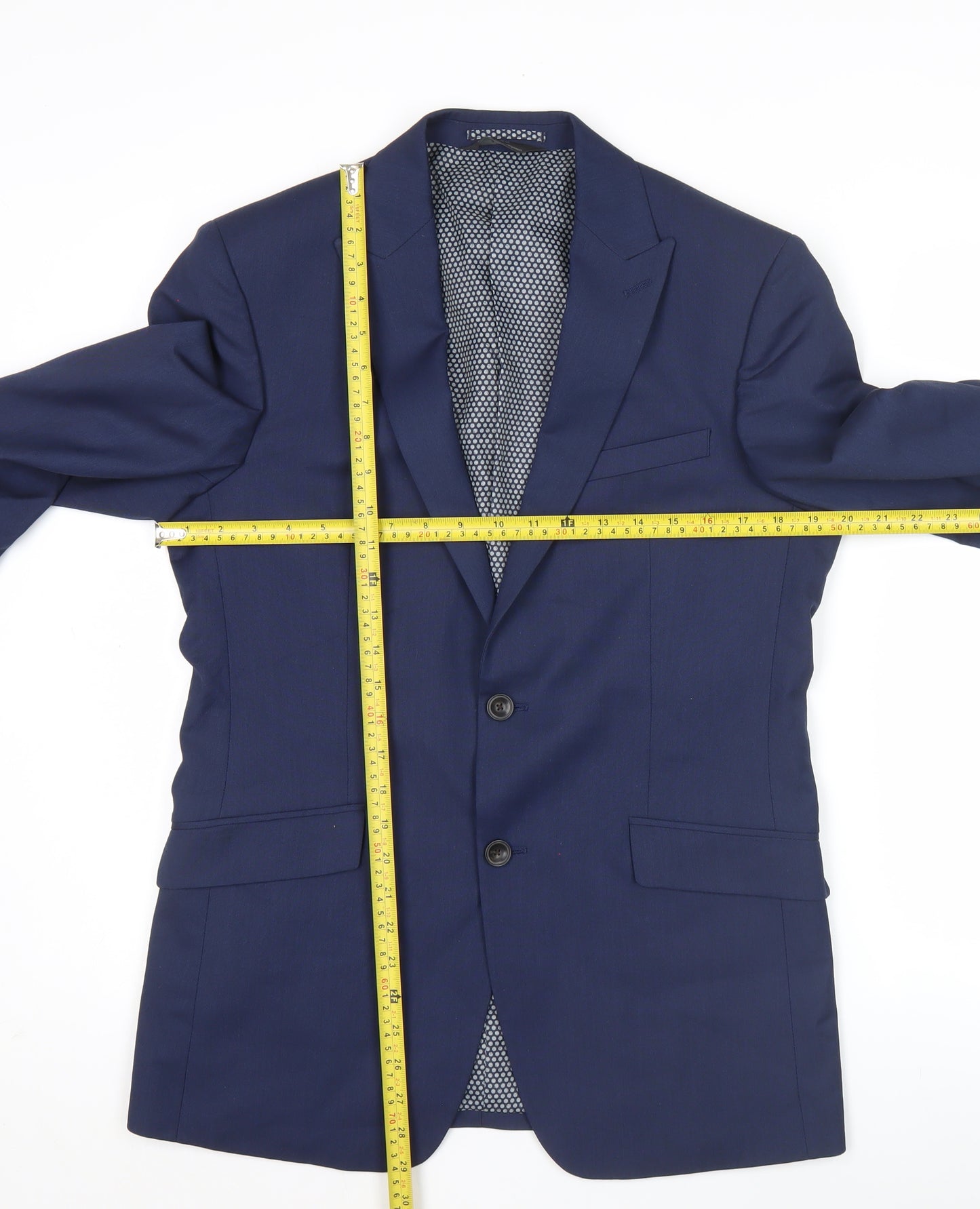 Marks and Spencer Men's Blue 38 Chest Regular Fit Suit Jacket