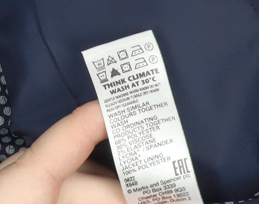 Marks and Spencer Men's Blue 38 Chest Regular Fit Suit Jacket