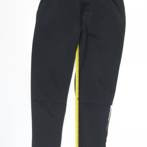 Adidas Boys Black Track Pants 14 Years Tapered Fit Football Joggers