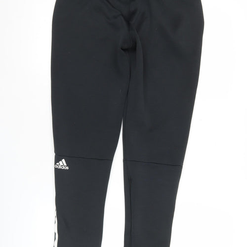 Adidas Boys Black Track Pants 14 Years Tapered Fit Football Joggers