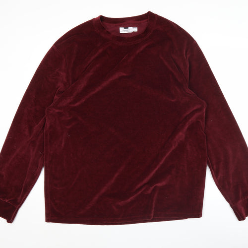 Topman Men’s Red Velvet Pullover Sweatshirt Size 2XL