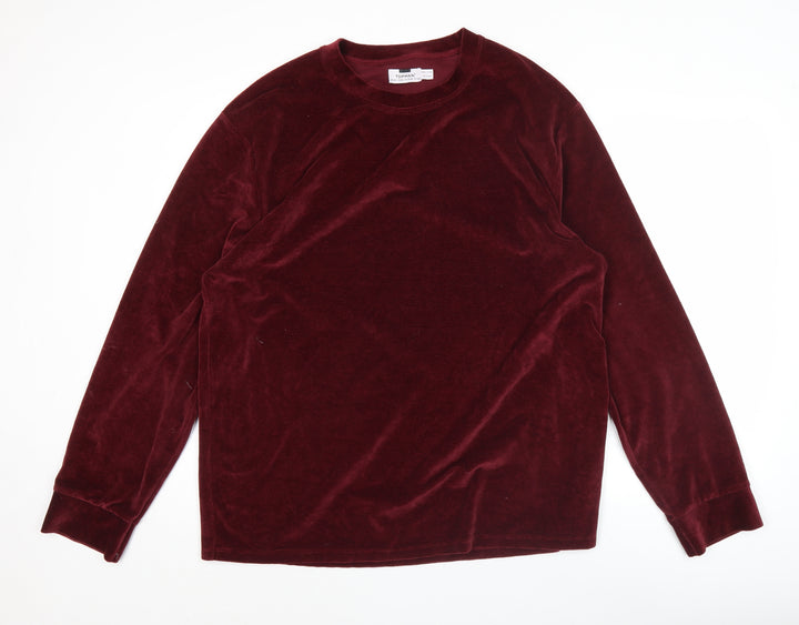 Topman Men’s Red Velvet Pullover Sweatshirt Size 2XL