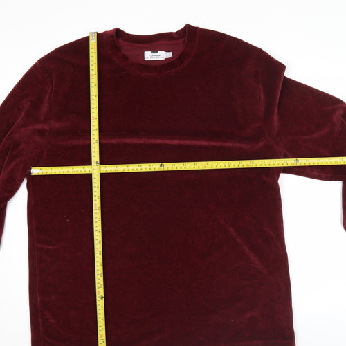 Topman Men’s Red Velvet Pullover Sweatshirt Size 2XL
