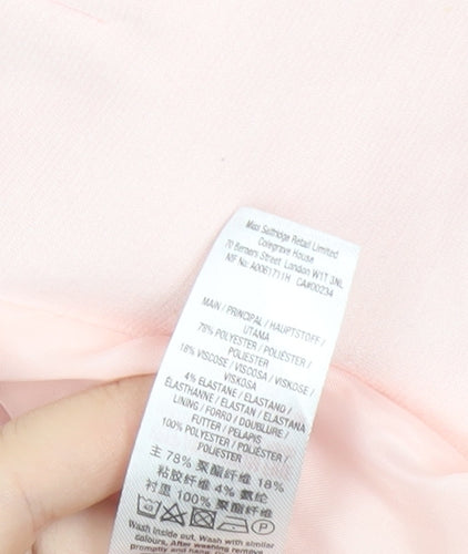 Miss Selfridge Womens Pink Blazer Size 10 Regular Fit Workwear Jacket