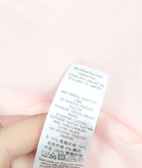 Miss Selfridge Womens Pink Blazer Size 10 Regular Fit Workwear Jacket