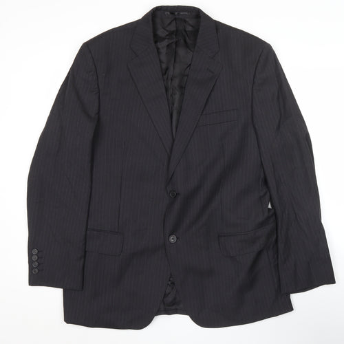 Lanificio Cerruti Men's Black Pinstripe Wool Blazer 42S Jacket