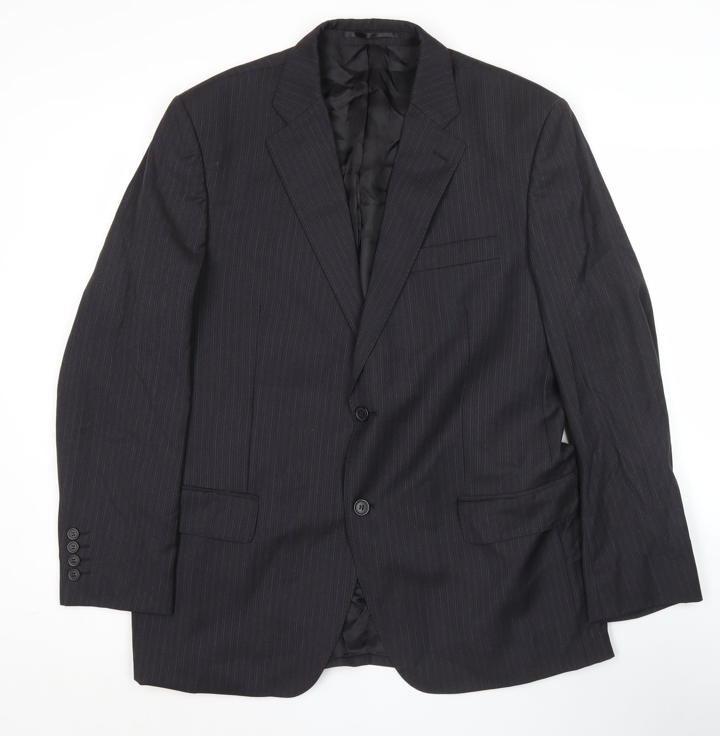 Lanificio Cerruti Men's Black Pinstripe Wool Blazer 42S Jacket