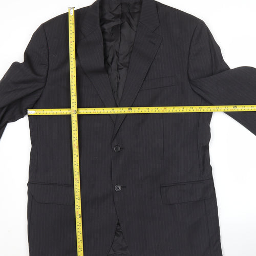 Lanificio Cerruti Men's Black Pinstripe Wool Blazer 42S Jacket