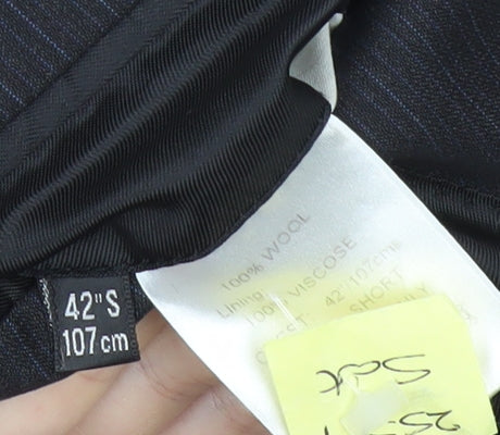 Lanificio Cerruti Men's Black Pinstripe Wool Blazer 42S Jacket