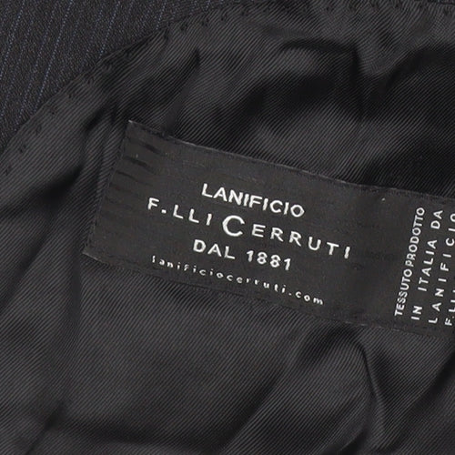 Lanificio Cerruti Men's Black Pinstripe Wool Blazer 42S Jacket