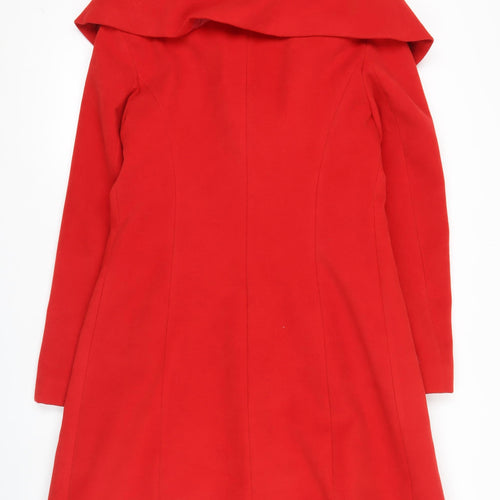 Gallery Women’s Red Long Overcoat UK 12 Polyester Blend