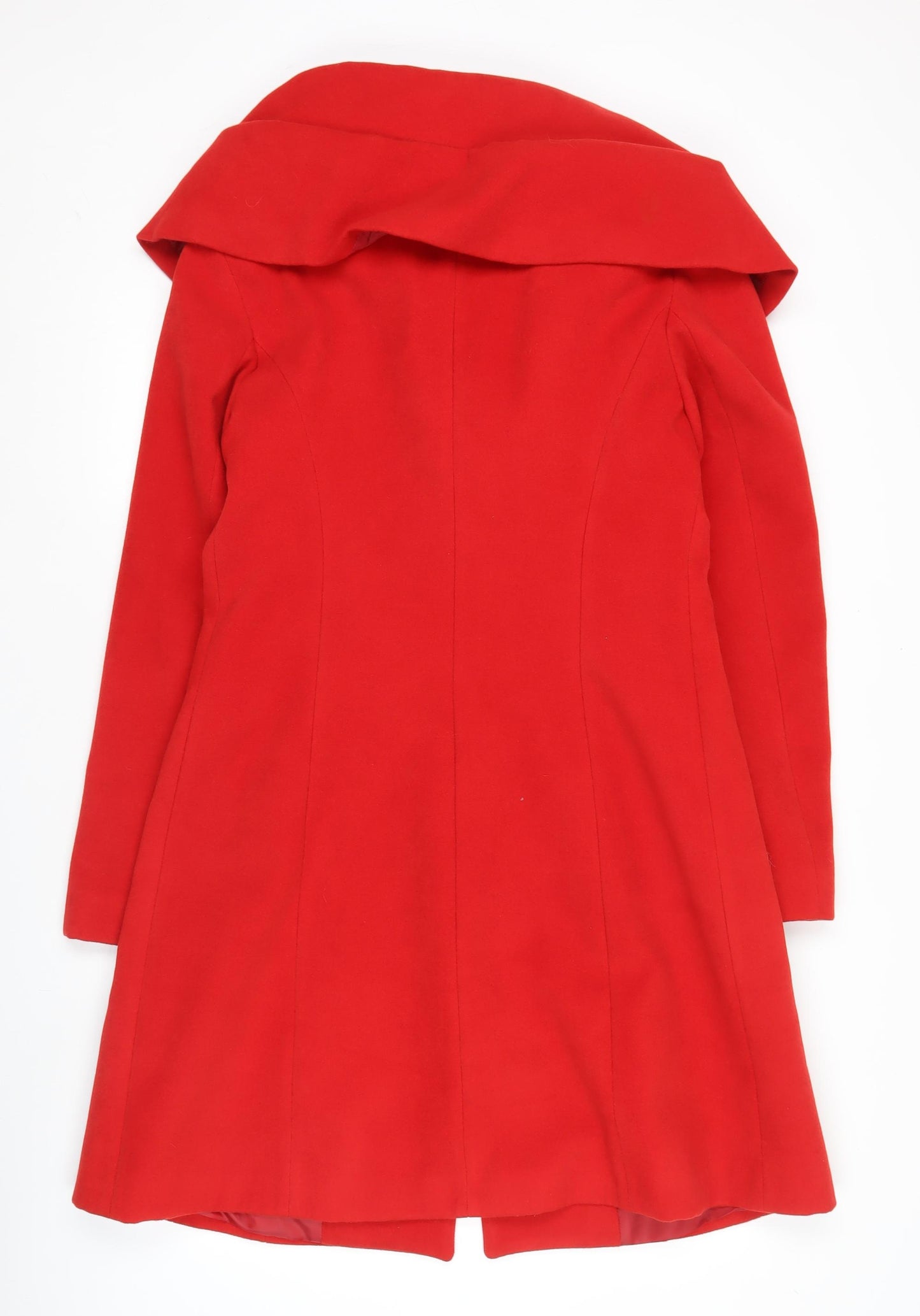 Gallery Women’s Red Long Overcoat UK 12 Polyester Blend