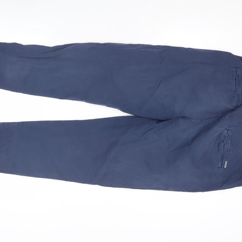 Zara Women Blue Size 12 Chino Twill Cotton Trousers