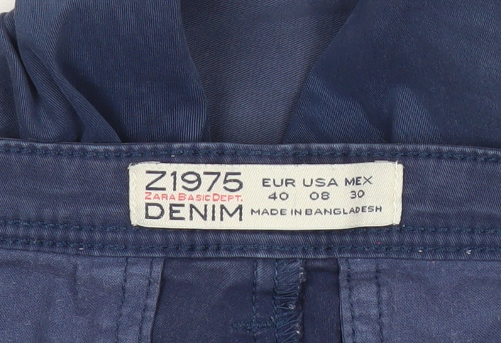 Zara Women Blue Size 12 Chino Twill Cotton Trousers