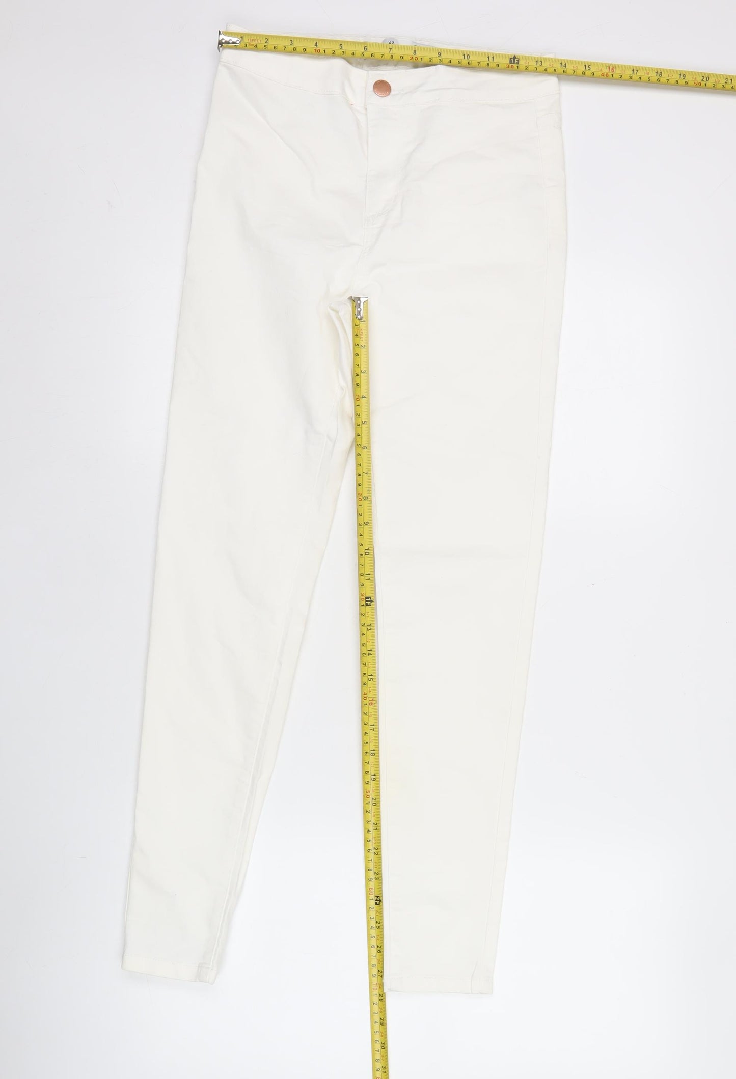 Denim Co. Womens White Skinny Jeans Size 10 Slim Fit Stretch