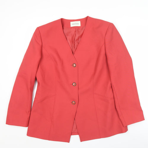 Eastex Womens Red Blazer Size 14 Business Casual Jacket