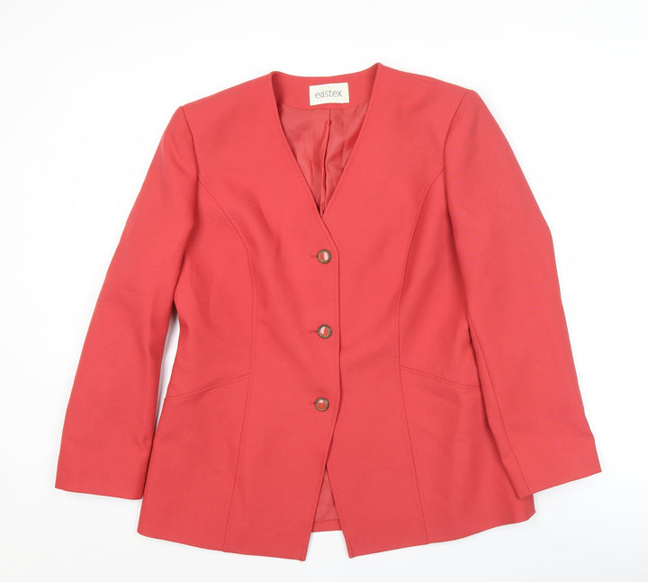 Eastex Womens Red Blazer Size 14 Business Casual Jacket