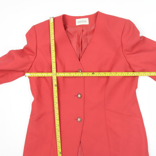 Eastex Womens Red Blazer Size 14 Business Casual Jacket