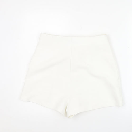 Zara Women White Skort L High Rise Short Casual Party Summer