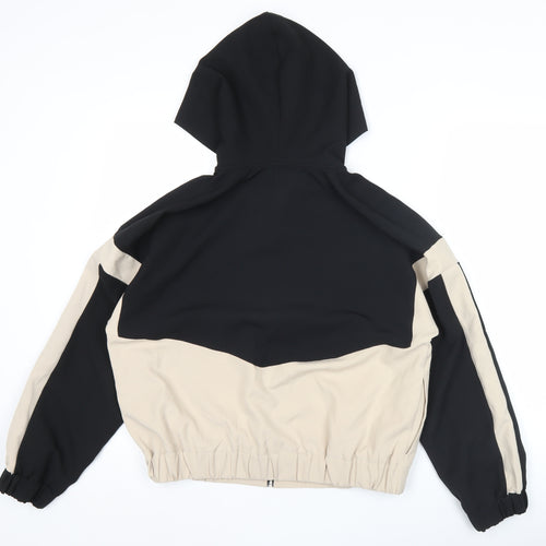 Zara Women’s Black Beige Colourblock Full Zip Hoodie Size S