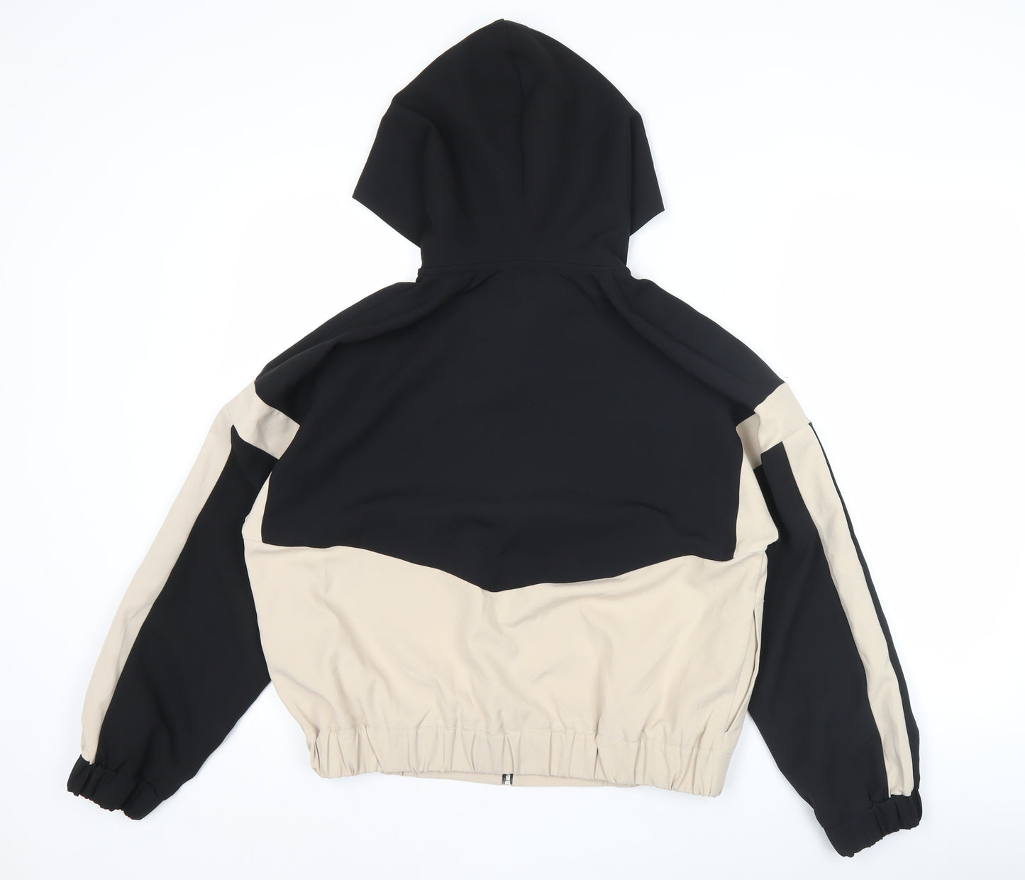 Zara Women’s Black Beige Colourblock Full Zip Hoodie Size S