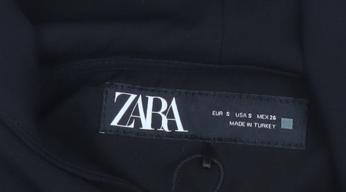 Zara Women’s Black Beige Colourblock Full Zip Hoodie Size S