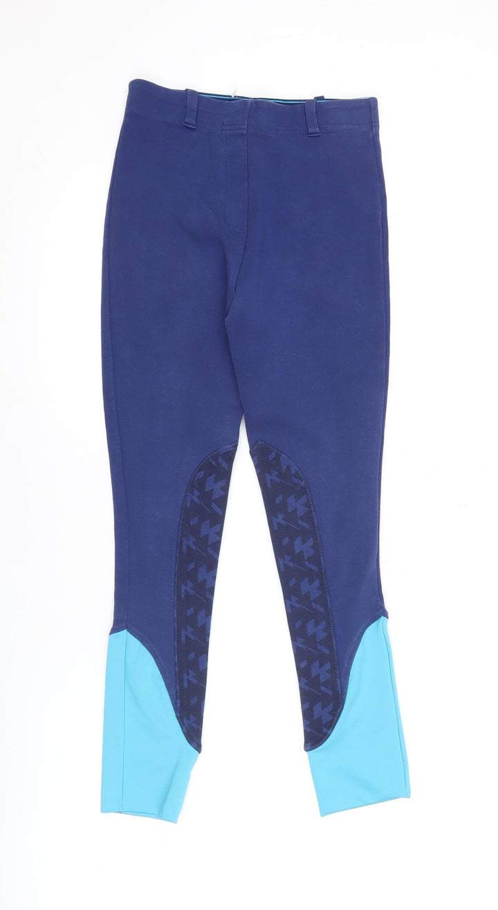 Equestrian Girls Blue Jodhpur Riding Trousers Size 24in Cotton Blend