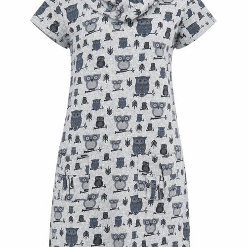 Stella Women’s Grey Owl Print Casual T-Shirt Dress Size 10