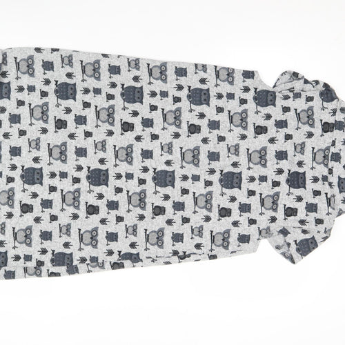 Stella Women’s Grey Owl Print Casual T-Shirt Dress Size 10