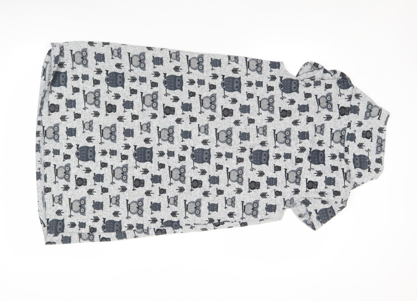 Stella Women’s Grey Owl Print Casual T-Shirt Dress Size 10