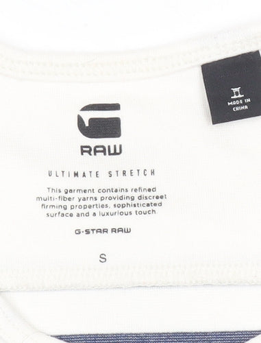 G-Star Raw Women's Blue Striped Slim Fit Tank Top Size S
