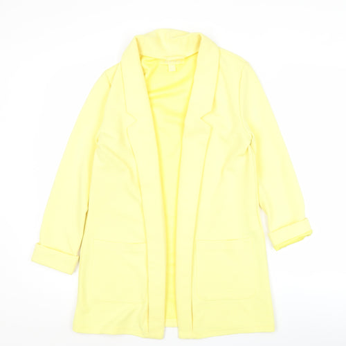 Amisu Women’s Yellow Mid-Length Blazer Jacket Size 12