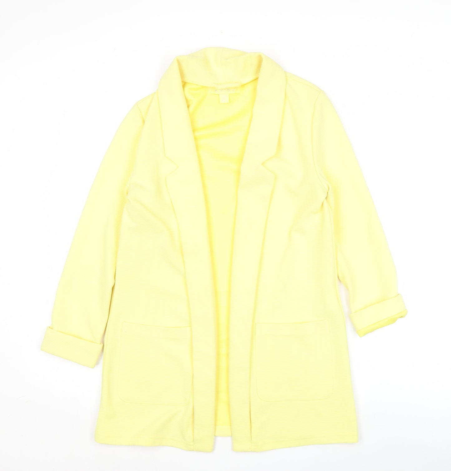 Amisu Women’s Yellow Mid-Length Blazer Jacket Size 12