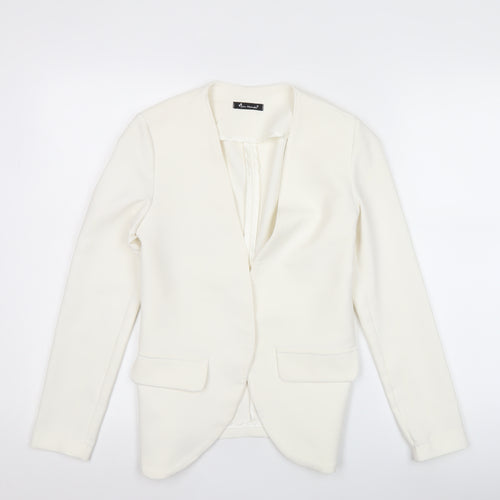 Mon Monde Womens Ivory XS Blazer Jacket Slim Fit Shawl Collar
