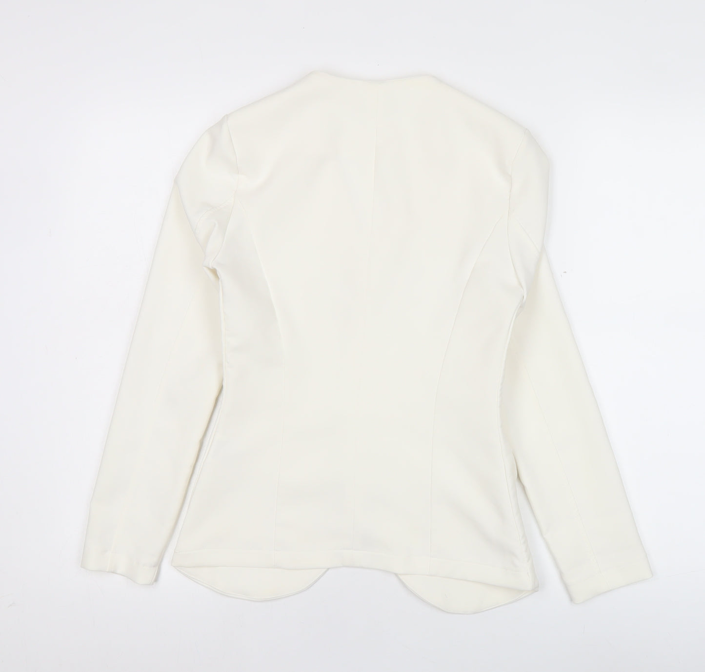Mon Monde Womens Ivory XS Blazer Jacket Slim Fit Shawl Collar