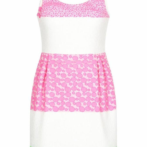 Laura Bernal Women’s Pink White Green Sheath Dress Size 10 Sleeveless