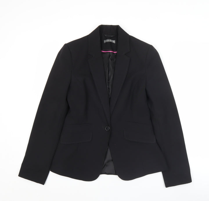 Atmosphere Womens Black Blazer Jacket UK 10 Regular Fit Notch Lapel