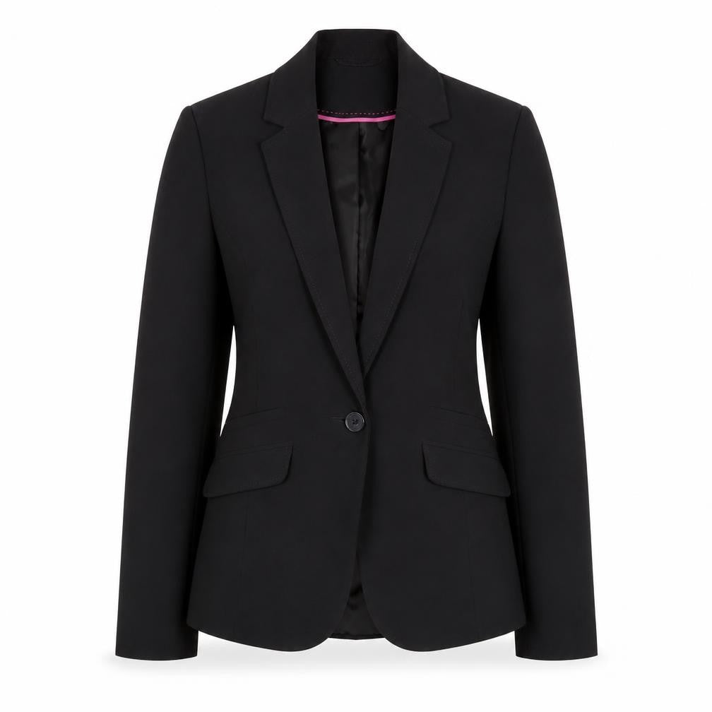 Front view of Atmosphere women’s black blazer jacket uk 10 regular fit notch lapel