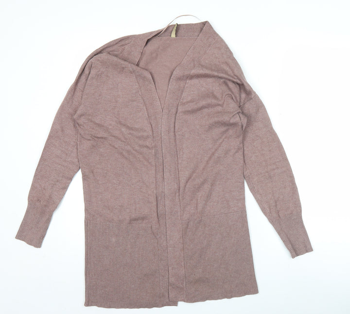 Soyaconcept Womens Brown Long Sleeve Open Knit Cardigan Size S