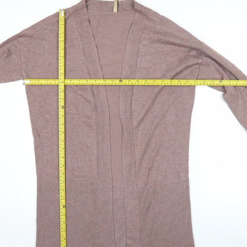 Soyaconcept Womens Brown Long Sleeve Open Knit Cardigan Size S