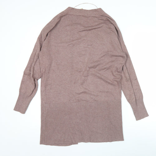Soyaconcept Womens Brown Long Sleeve Open Knit Cardigan Size S