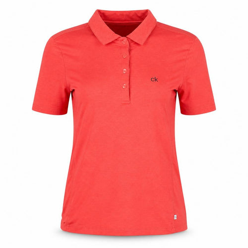 Calvin Klein Women Red Polo Shirt UK 10 Slim Fit Golf Activewear