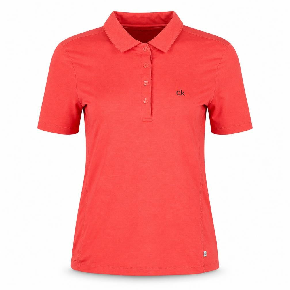 Calvin Klein Women Red Polo Shirt UK 10 Slim Fit Golf Activewear