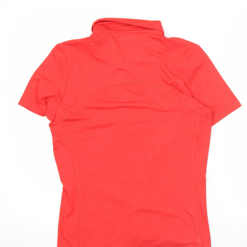 Calvin Klein Women Red Polo Shirt UK 10 Slim Fit Golf Activewear