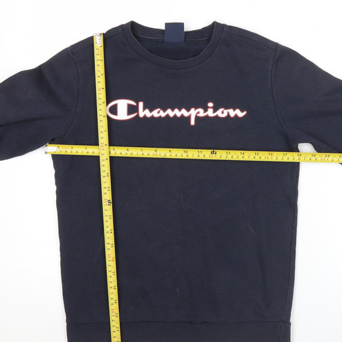 Champion Boys Black Sweatshirt 11-12 Years Logo Pullover Crew Neck
