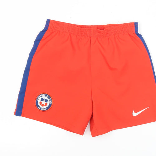 Nike Boys Red Football Shorts Size L Athletic Polyester Activewear