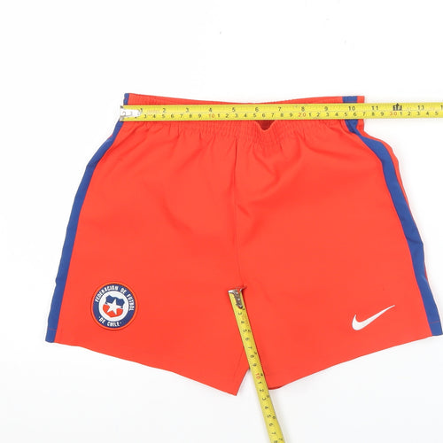 Nike Boys Red Football Shorts Size L Athletic Polyester Activewear