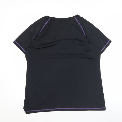 Crivit Womens Black Short Sleeve V-Neck Active T-Shirt Size 18/20
